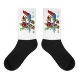 Chinese Rooster 2017 Art Black foot socks