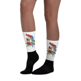 Chinese Rooster 2017 Art Black foot socks